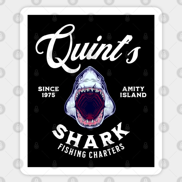 Quint's Shark Fishing Charters Since 1975 - Amity Island Sticker by BodinStreet
